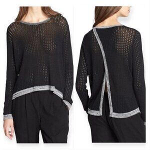 Rag & Bone Ariana Perforated Split-Back sweater, size XXS